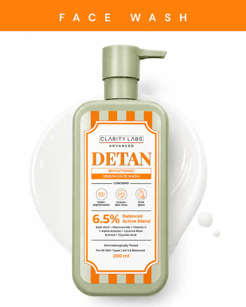 DeTan Brightening Face Wash with 2% Kojic Dipalmitate & 1% Vitamin C - 200 ml