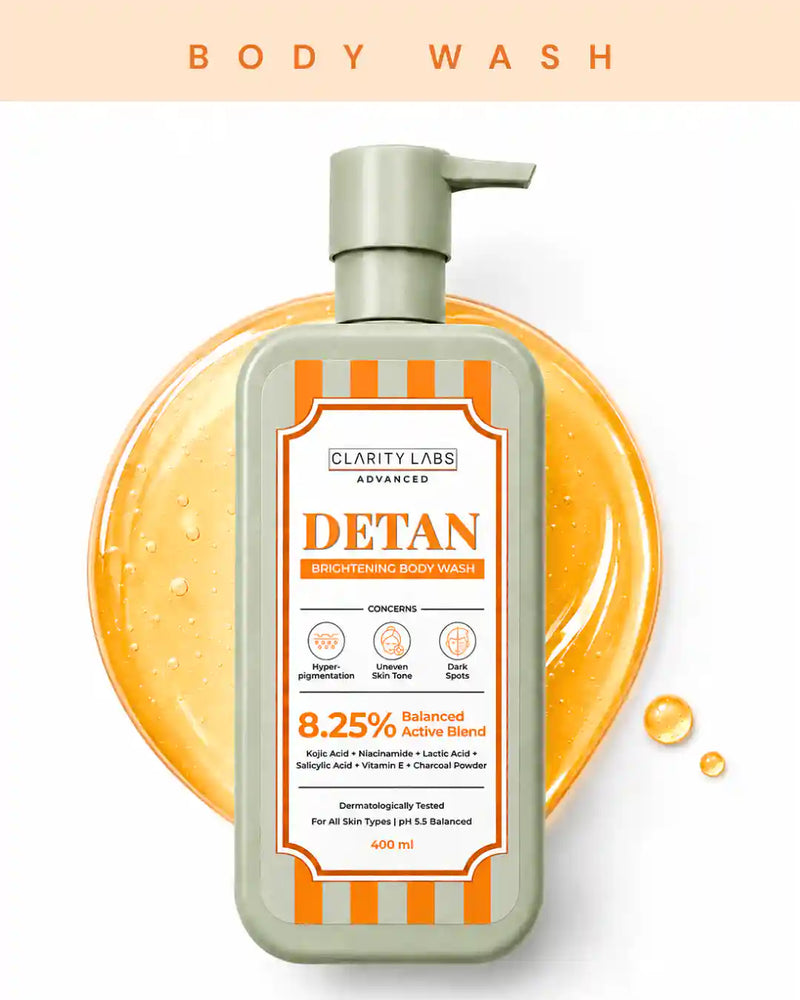 DeTan Brightening Body Wash with 2% Kojic Acid & 2% Niacinamide - 400 ml