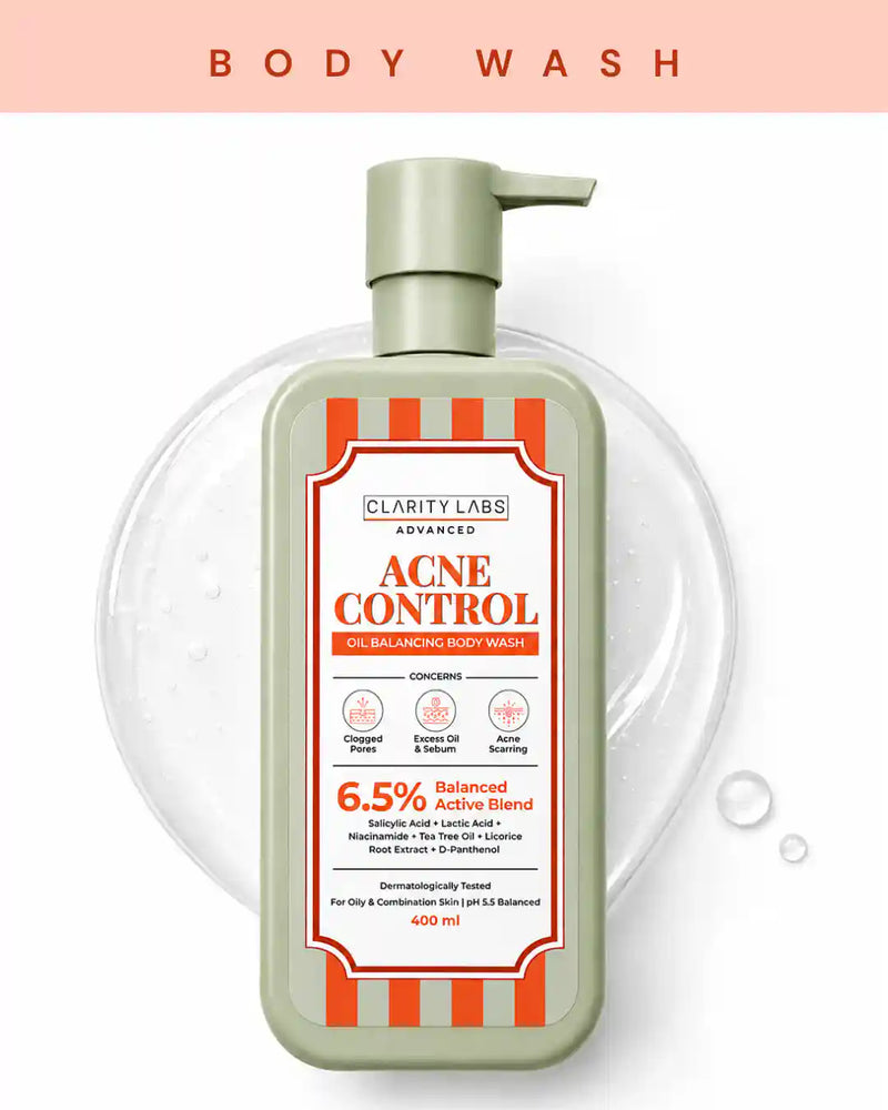 Acne Control Body Wash with 1% Salicylic Acid & 2% Niacinamide - 400 ml