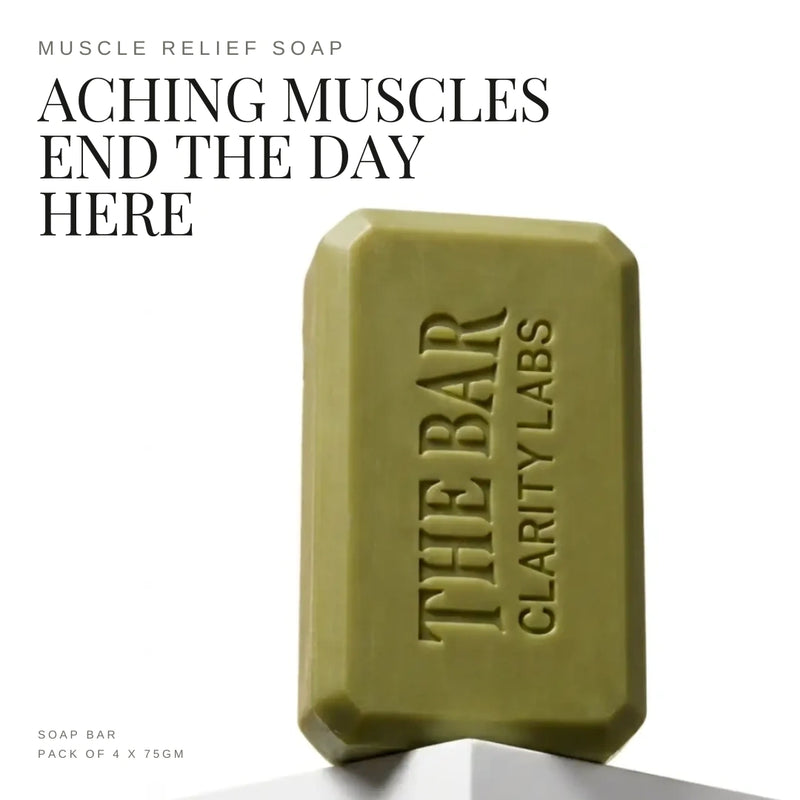 Muscle Relief Soap with 1.1% Magnesium Salts for Sore Muscles & Body Odour | Pack of 4