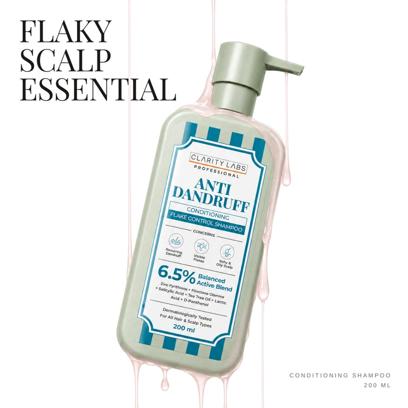 Anti-Dandruff Flake Control Conditioning Shampoo with 2% Zinc Pyrithione & 1% Piroctone Olamine - 200 ml