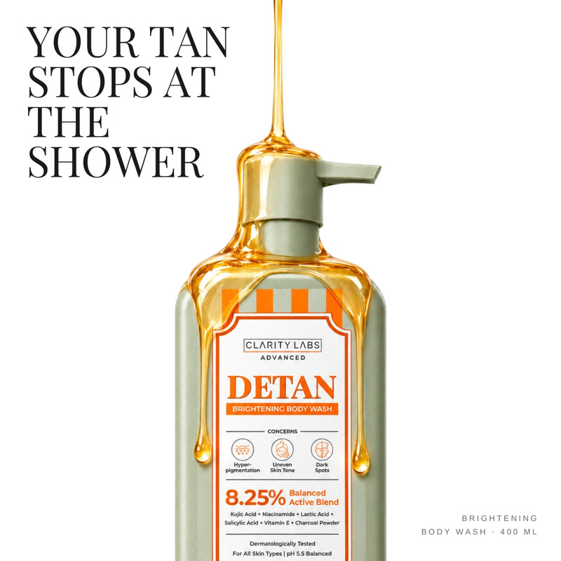 DeTan Brightening Body Wash with 2% Kojic Acid & 2% Niacinamide - 400 ml