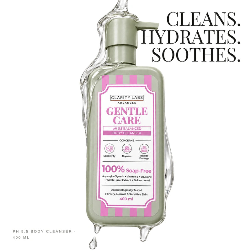 Gentle Care Body Cleanser | pH 5.5 Soap-Free Body Cleanser for Sensitive & Dry Skin - 400 ml