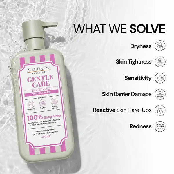 Gentle Care Body Cleanser | pH 5.5 Soap-Free Body Cleanser for Sensitive & Dry Skin - 400 ml