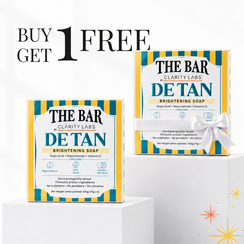DeTan Brightening Soap with 1.5% Kojic Acid & 1% Niacinamide | Pack of 4