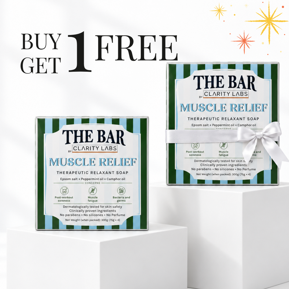 Muscle Relief Soap with 1.1% Magnesium Salts for Sore Muscles & Body Odour | Pack of 4