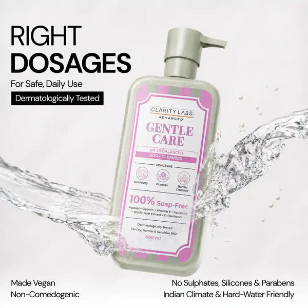 Gentle Care Body Cleanser | pH 5.5 Soap-Free Body Cleanser for Sensitive & Dry Skin - 400 ml