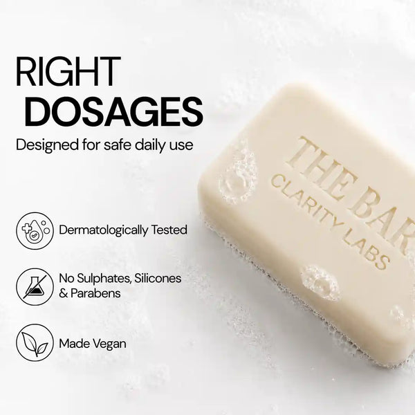 Sensitive Skin Syndet Bar with pH 5.5 Balance, Soap-Free Bar for Sensitive & Dry Skin | Pack of 4