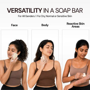 Sensitive Skin Syndet Bar with pH 5.5 Balance, Soap-Free Bar for Sensitive & Dry Skin | Pack of 4