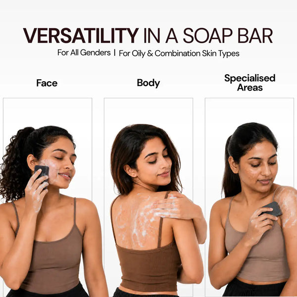 Anti Acne Soap with 1% Salicylic Acid & 0.5% Activated Charcoal | Pack of 4